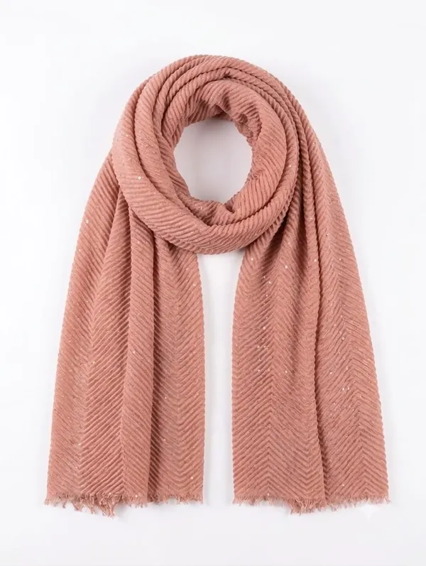 Dusty_Rose_Cotton_Crinkle_Chevron_Stole_For_Women