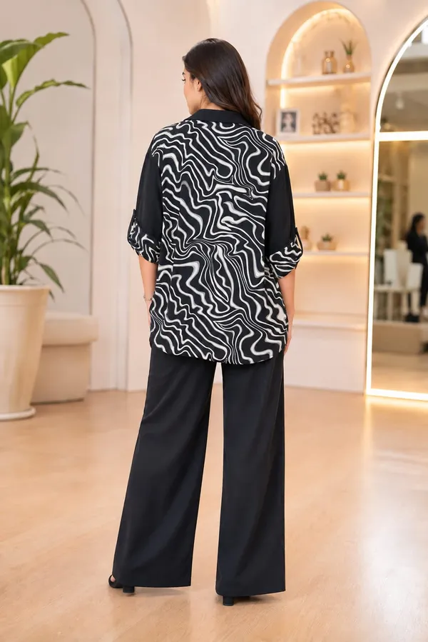 Black_&_White_Abstract_Marble_Print_Shirt_&_Wide-Leg_Trousers_Co-ord_Set
