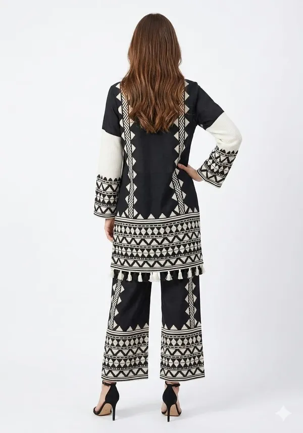 Multicolor_Cotton_Geometric_Print_Tassel_Hem_Co-Ord_Set_For_Women