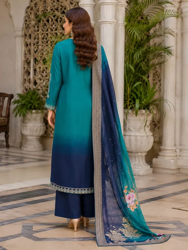 Teal_and_Navy_Blue_Ombre_Embroidered_Three-Piece_Suit_Set