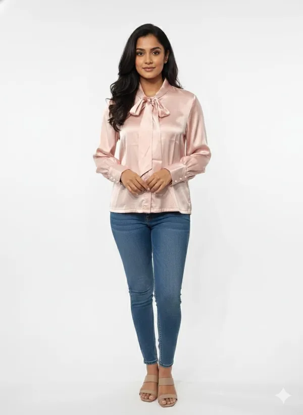 Dusty_Pink_Satin_Pussy-Bow_Collar_Top_For_Women