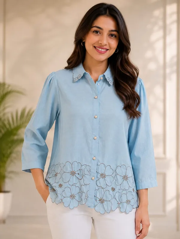 Blue_Cotton_Relaxed_Fit_Floral_Embroidered_Shirt_For_Women