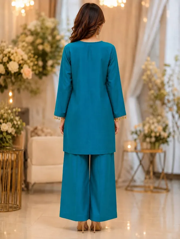 Teal_Oasis_Embroidered_Co-Ord_Set