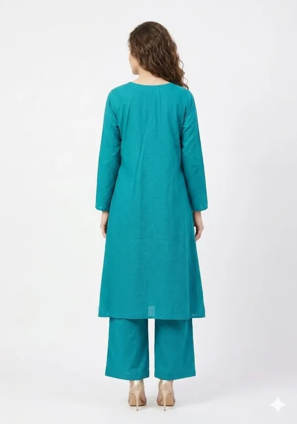 Turkish_Blue_Silk_A-Line_Avian_Embroidered_Co-Ord_Set_For_Women