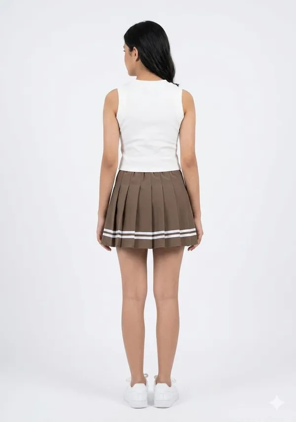 White_Brown_Cotton_Sleeveless_Crop_Top_Mini_Skirt_Co-Ord_Set_For_Women