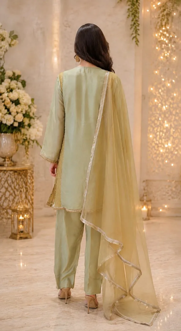 Pista_Green_Embellished_Kurti_with_Dhoti_Pants_and_Organza_Dupatta
