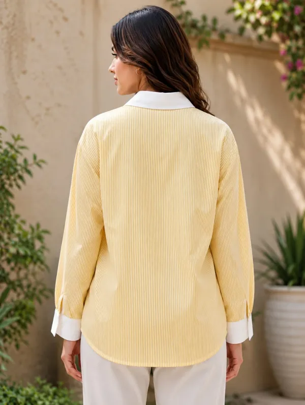 Yellow_Cotton_Relaxed_Fit_Colour-Block_Floral_Shirt_For_Women