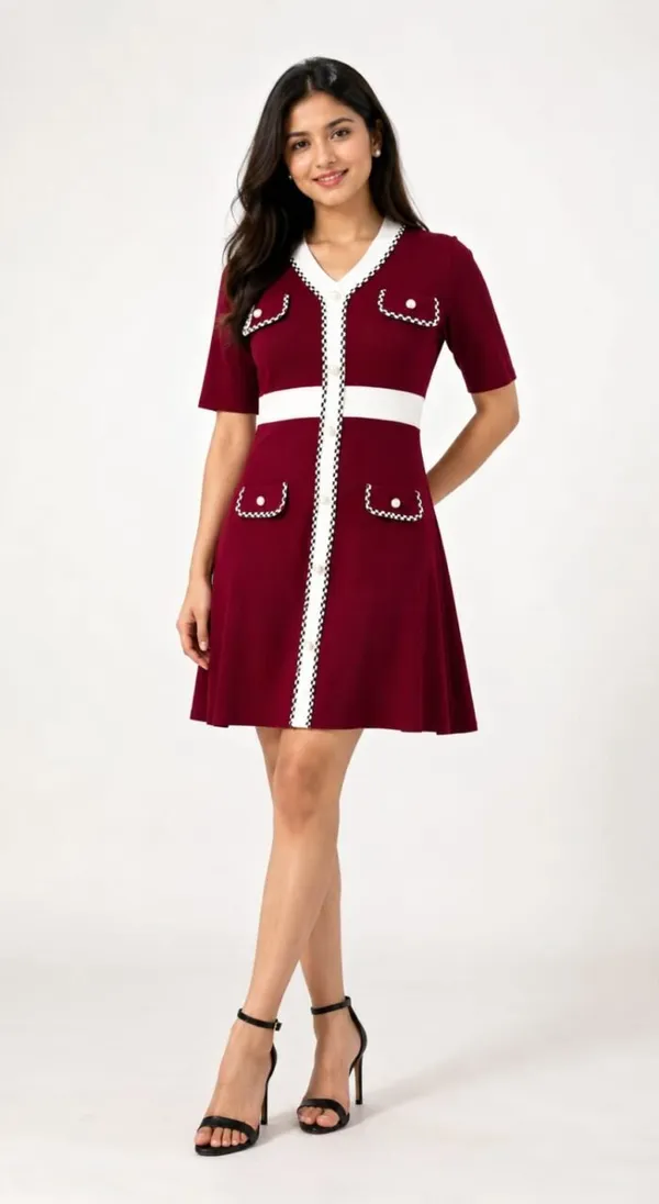 Maroon_Cotton_A-Line_Mini_Dress_For_Women