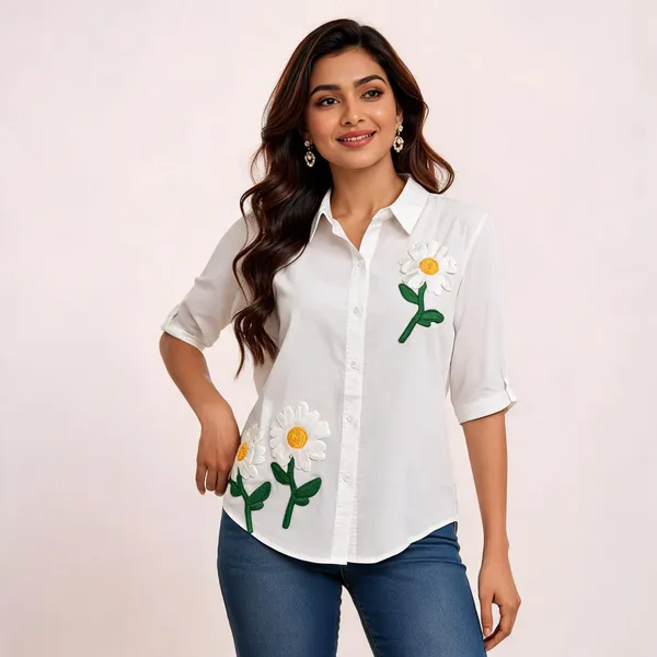 White_Cotton_Straight_Fit_Floral_Embroidered_Shirt_For_Women
