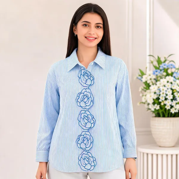 Blue_Cotton_Relaxed_Fit_Striped_Embroidered_Shirt_For_Women