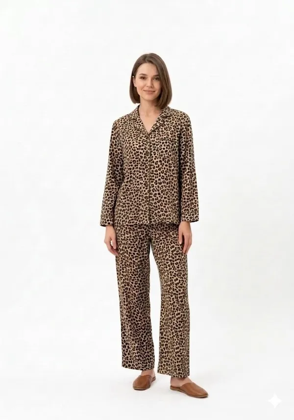 Brown_Cotton_Leopard_Print_Wide_Leg_Co_Ord_Set_For_Women