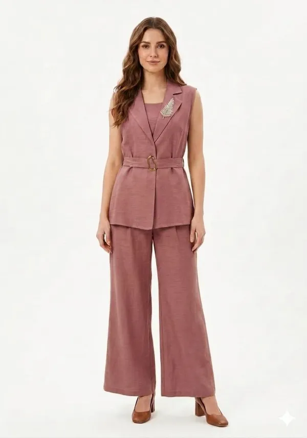 Onion_Pink_Linen_Belted_Three-Piece_Co-Ord_Set_For_Women