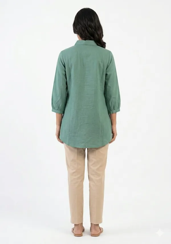 Teal_Cotton_Relaxed_Floral_Embroidered_Kurti_For_Women