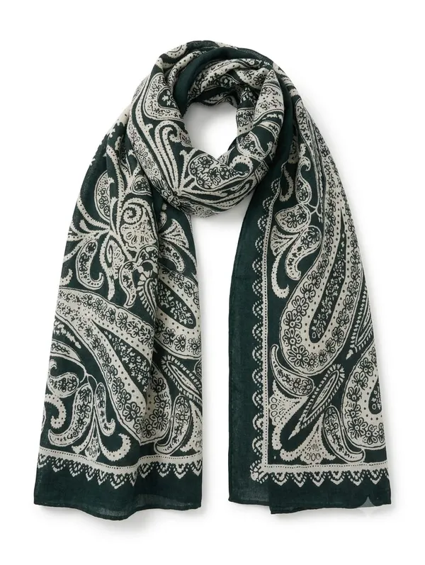 Emerald_Green_Cotton_Paisley_Print_Stole_For_Women