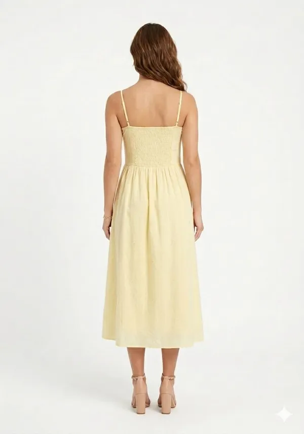 Gold_Cotton_Tiered_Midi_Dress_For_Women