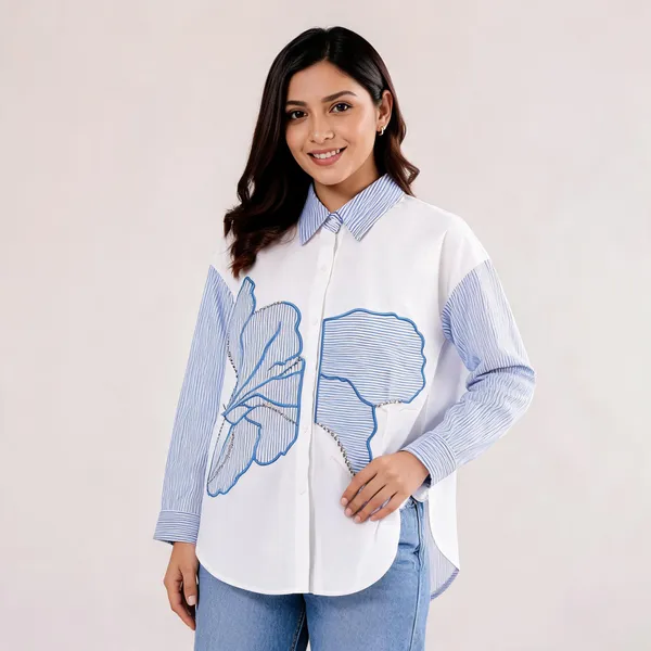 White_Cotton_Relaxed_Fit_Striped_Collar_Shirt_For_Women
