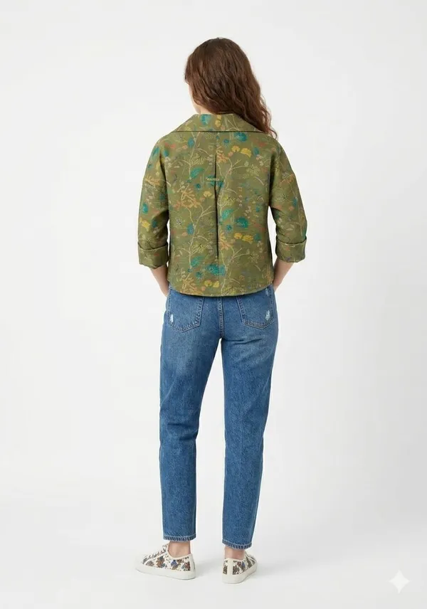Olive_Green_Viscose_Boxy_Botanical_Print_Crop_Shirt_For_Women