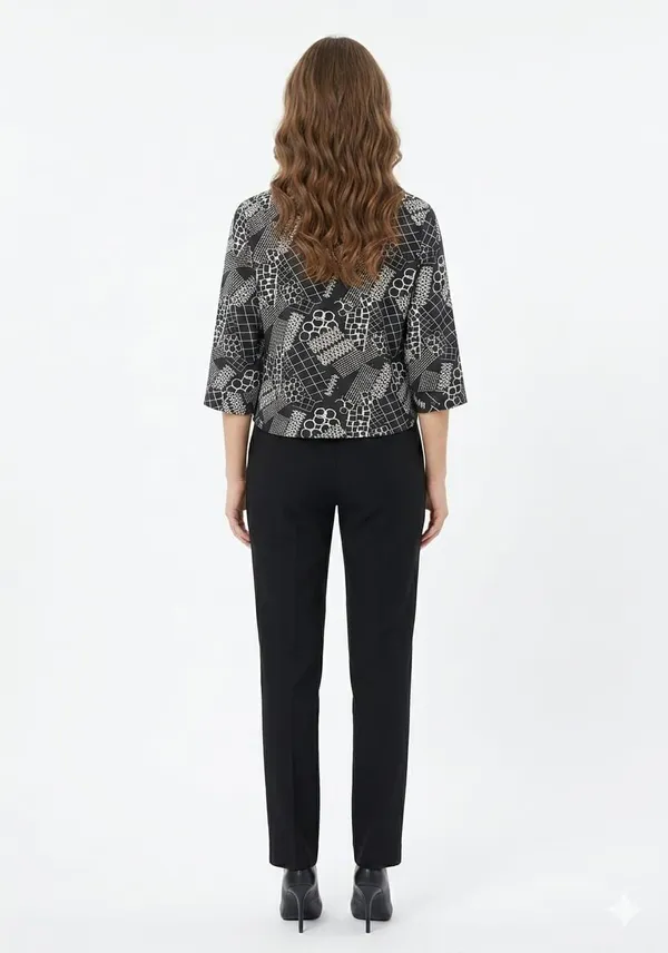 Black_Satin_Boxy_Abstract_Patchwork_Crop_Shirt_For_Women