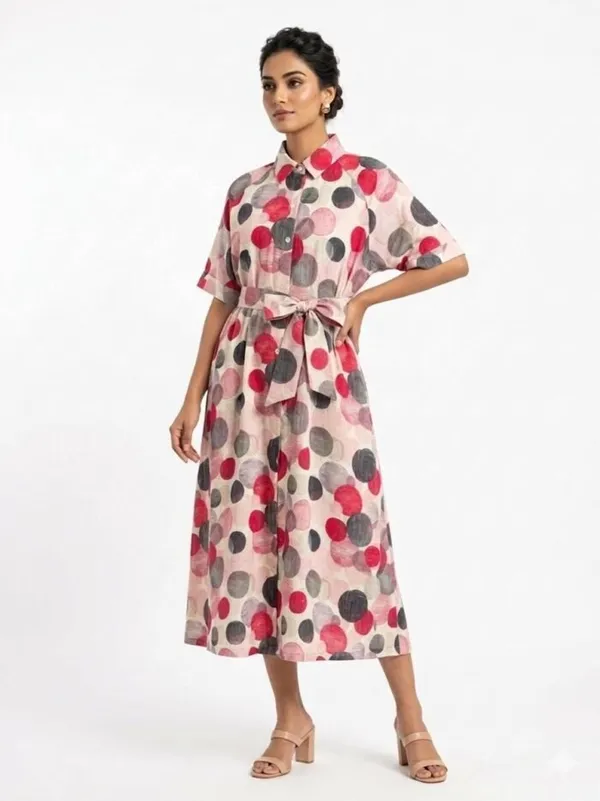 Red_Cotton_A-Line_Printed_Dress_For_Women