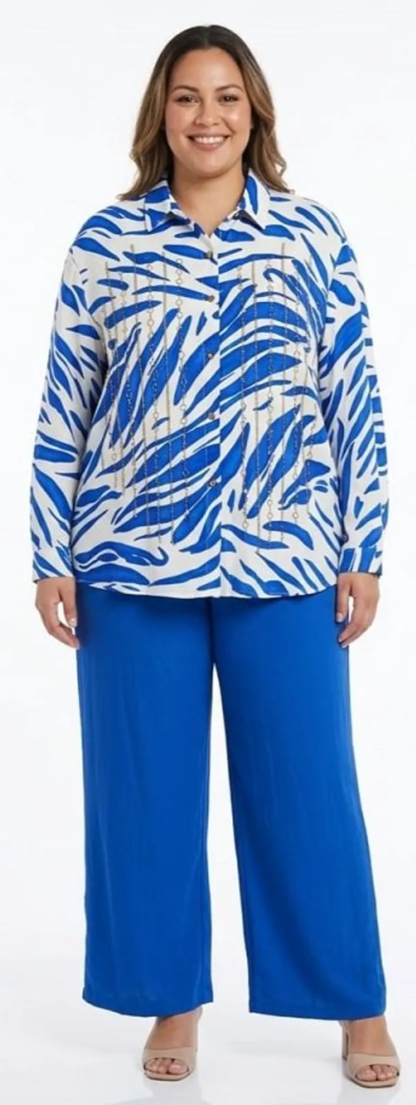 Royal_Blue_&_White_Crepe_Printed_Wide-Leg_Cord_Set_For_Women