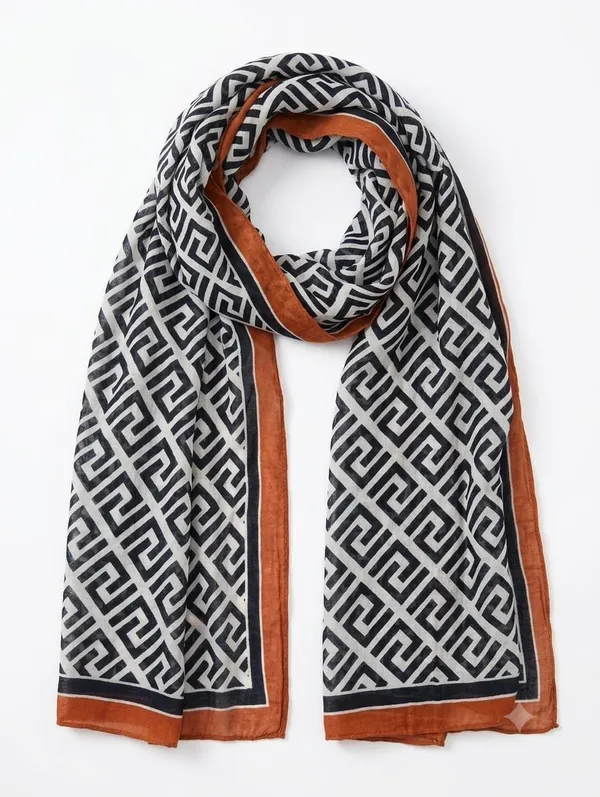 Multicolor_Cotton_Greek_Key_Geometric_Print_Scarf_Stole_For_Women