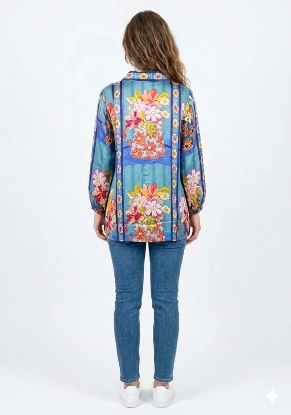 Blue_Crepe_Floral_Print_Long_Sleeve_Top_For_Women