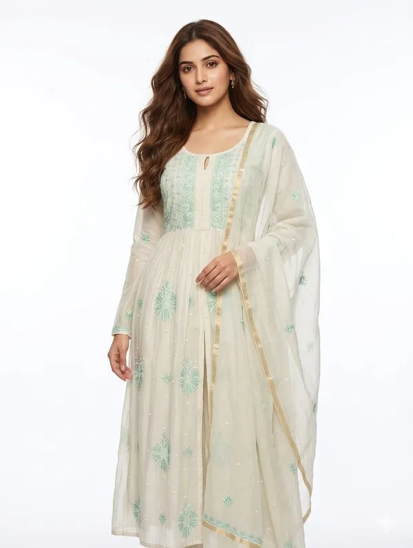 Off-White_Mul_Mul_Chikankari_Front-Slit_Anarkali_Suit_Set_For_Women