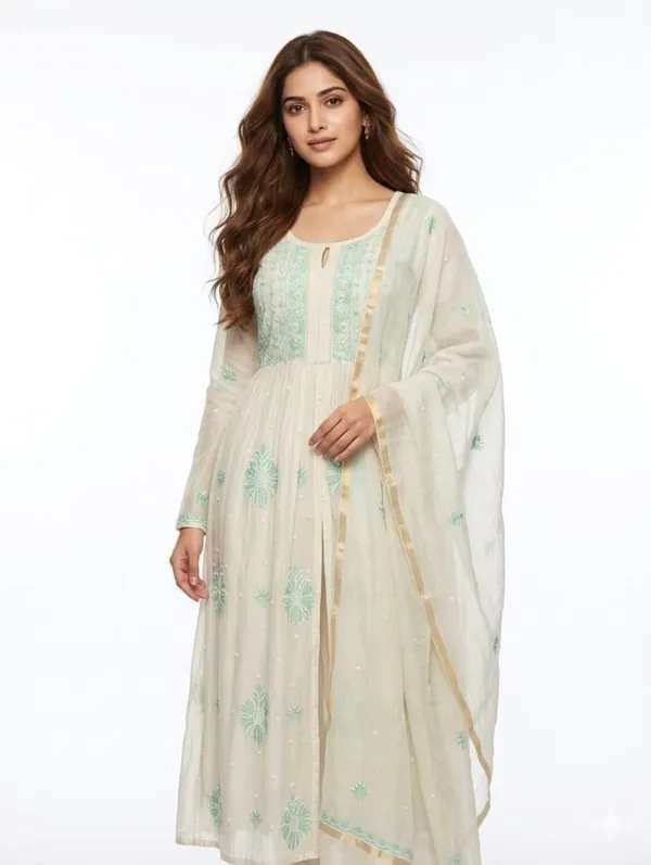 Off-White_Mul_Mul_Chikankari_Front-Slit_Anarkali_Suit_Set_For_Women