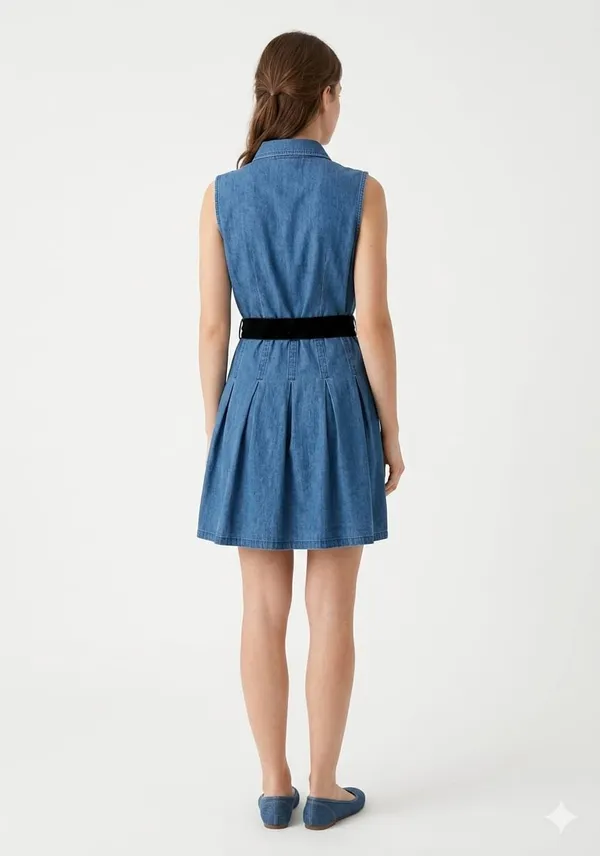 Blue_Denim_Sleeveless_Skater_Dress_For_Women