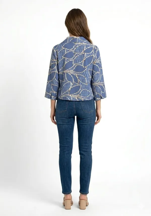 Blue_Satin_Boxy_Crop_Leaf_Print_Shirt_For_Women