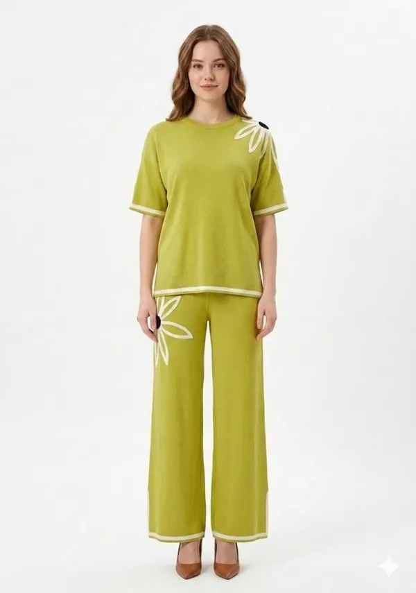 Olive_Knit_Soutache_Embroidered_Tunic_Wide_Leg_Trouser_Set_For_Women