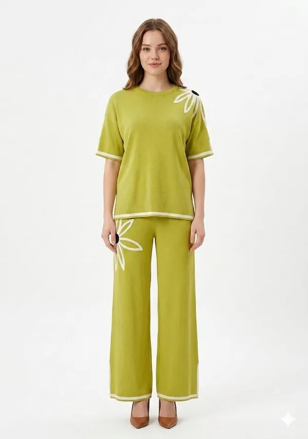 Olive_Knit_Soutache_Embroidered_Tunic_Wide_Leg_Trouser_Set_For_Women