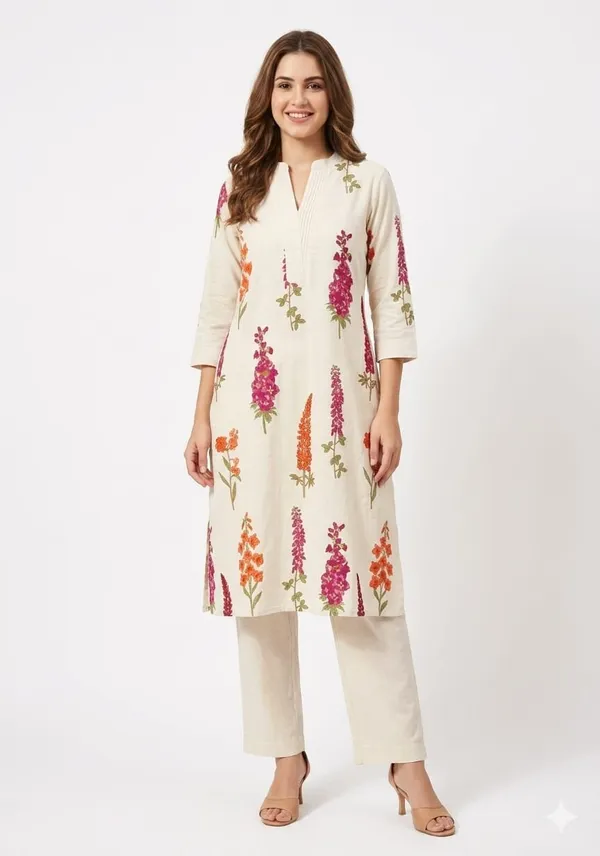 White_Linen_Straight_Floral_Embroidered_Kurta_Suit_Set_For_Women