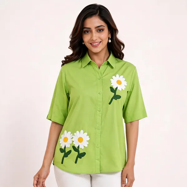 Green_Cotton_Relaxed_Fit_Floral_Print_Casual_Shirt_For_Women