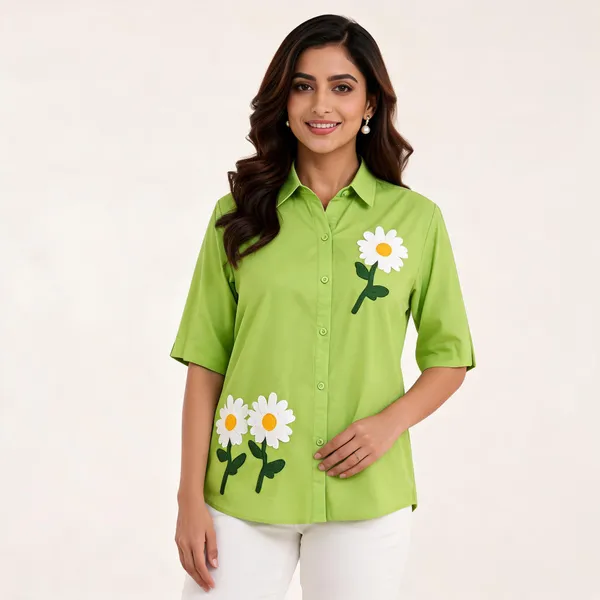 Green_Cotton_Relaxed_Fit_Floral_Print_Casual_Shirt_For_Women