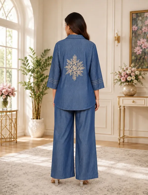 Denim_Shirt_&_Wide-Leg_Pants_Co-ord_Set