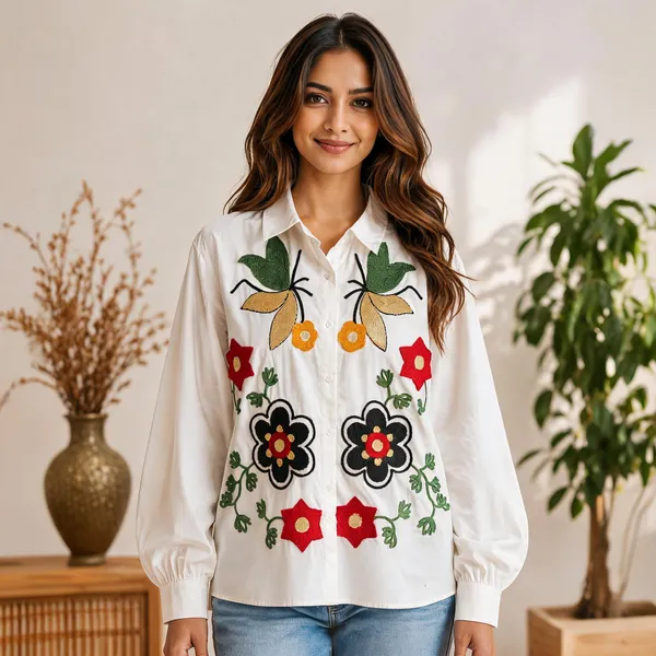White_Cotton_Relaxed_Fit_Floral_Embroidered_Shirt_For_Women