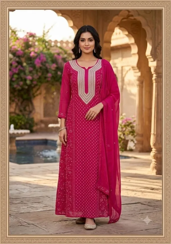 Magenta_Georgette_Straight_Chikankari_Suit_For_Women