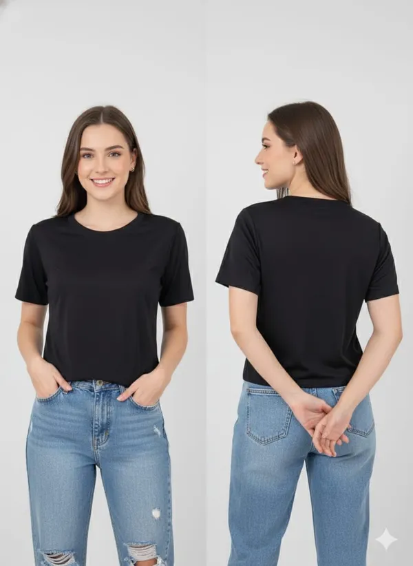 Black_Cotton_Crew_Neck_Regular_Fit_T-Shirt_For_Women