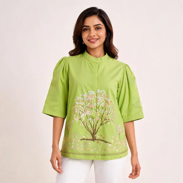 Lime_Green_Cotton_Relaxed_Fit_Printed_Top_For_Women