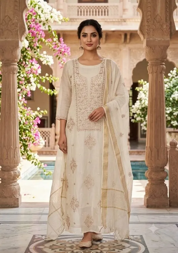Ivory_Mul_Straight_Champagne_Gold_Chikankari_Suit_For_Women