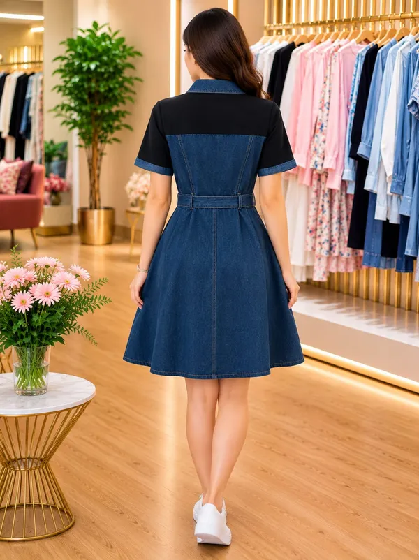 Urban_Indigo_Colorblock_Denim_Dress