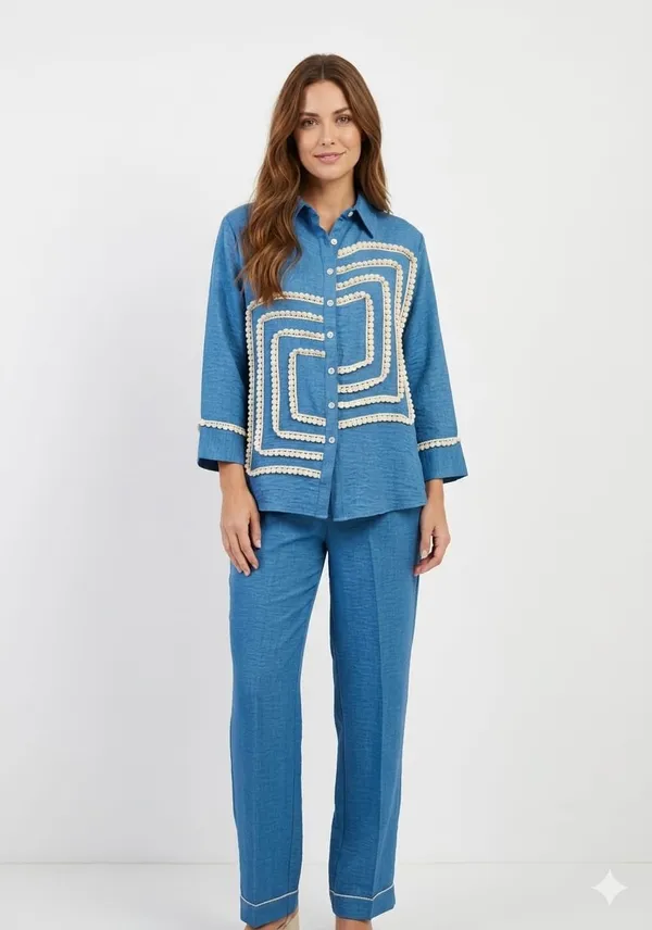 Blue_Linen_Geometric_Crochet_Lace_Co-Ord_Set_For_Women
