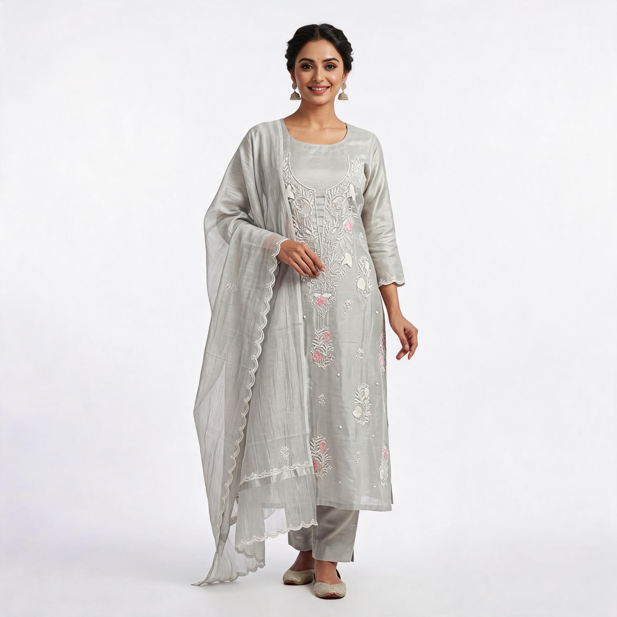 Grey_Chanderi_Chikankari_Embroidered_Straight_Suit_Set_For_Women