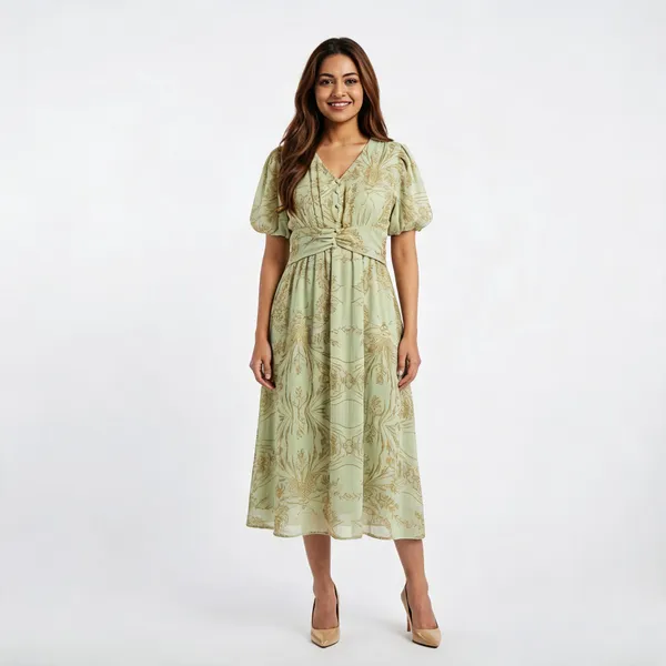 Pista_Green_Cotton_Ruched_Empire_Waist_A-Line_Midi_Dress_For_Women