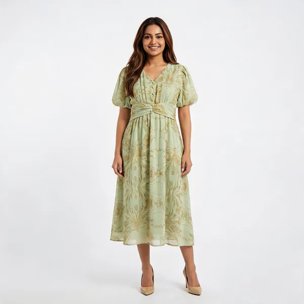 Pista_Green_Cotton_Ruched_Empire_Waist_A-Line_Midi_Dress_For_Women