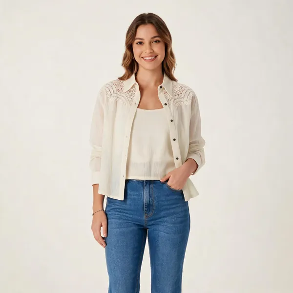 Off-White_Viscose_Lace_Overlay_Two_Piece_Set_For_Women