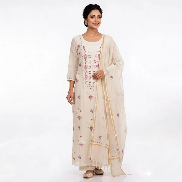 Ivory_Mul_Mul_Chikankari_Unstitched_Straight_Suit_Set_For_Women
