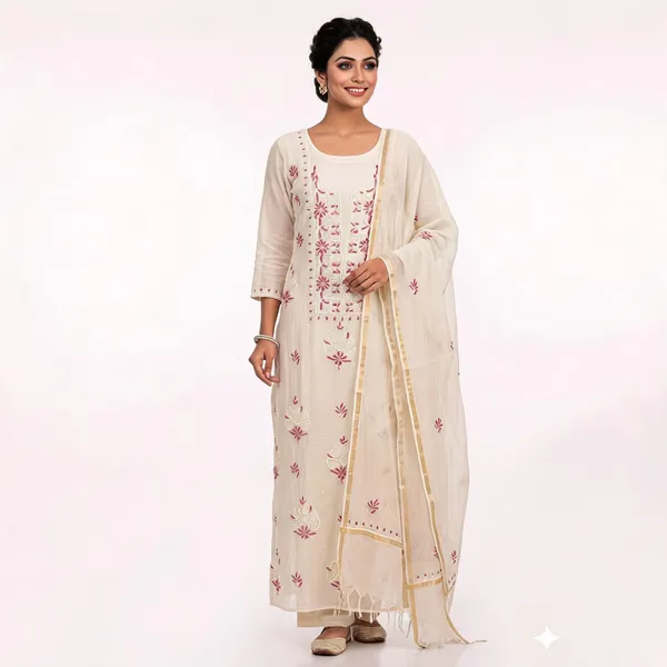 Ivory_Mul_Mul_Chikankari_Unstitched_Straight_Suit_Set_For_Women