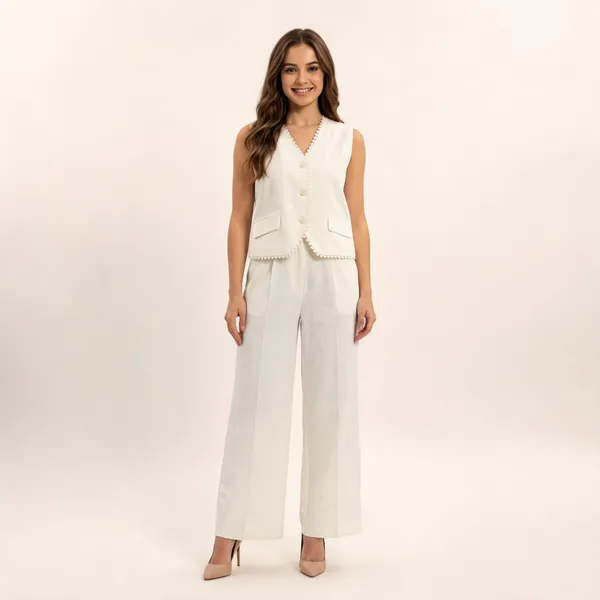 Ivory_Linen_Schiffli_Blazer_Style_Co_Ord_Set_For_Women